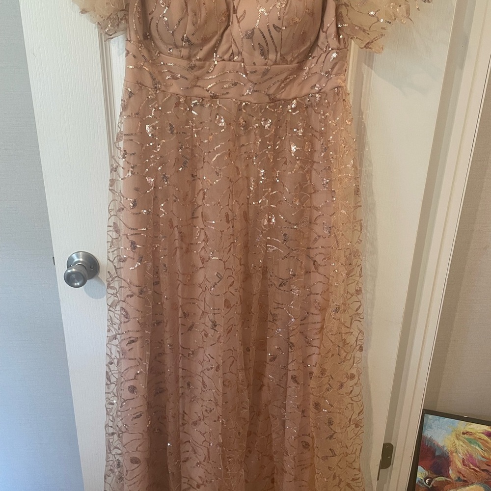 SHEIN Glittering Nude Dress